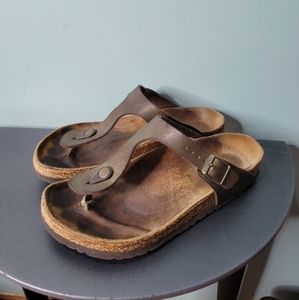 Birkenstock Gizeh Birko Flor Sandals Size 39 Well Worn